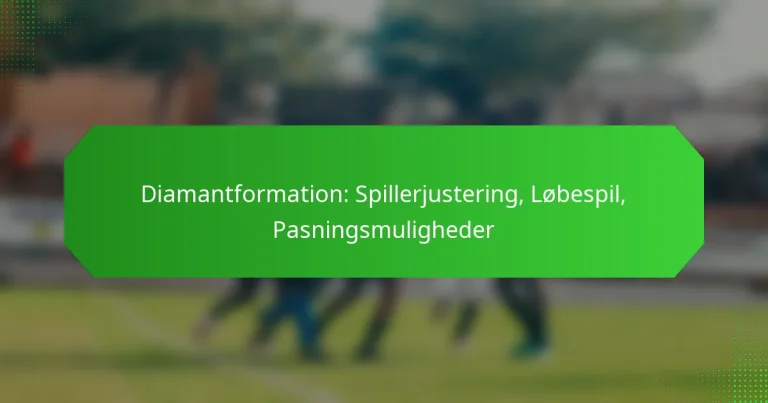 Diamantformation: Spillerjustering, Løbespil, Pasningsmuligheder