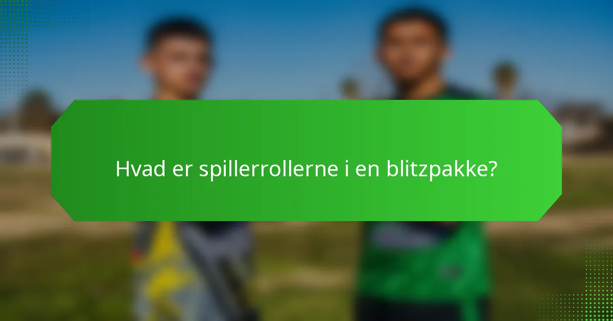 Hvad er spillerrollerne i en blitzpakke?